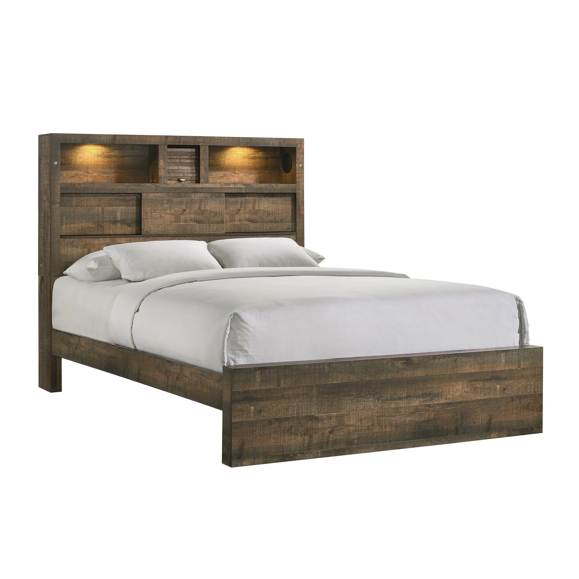 Beckett Queen Bookcase Panel 6PC Bedroom Set with Bluetooth