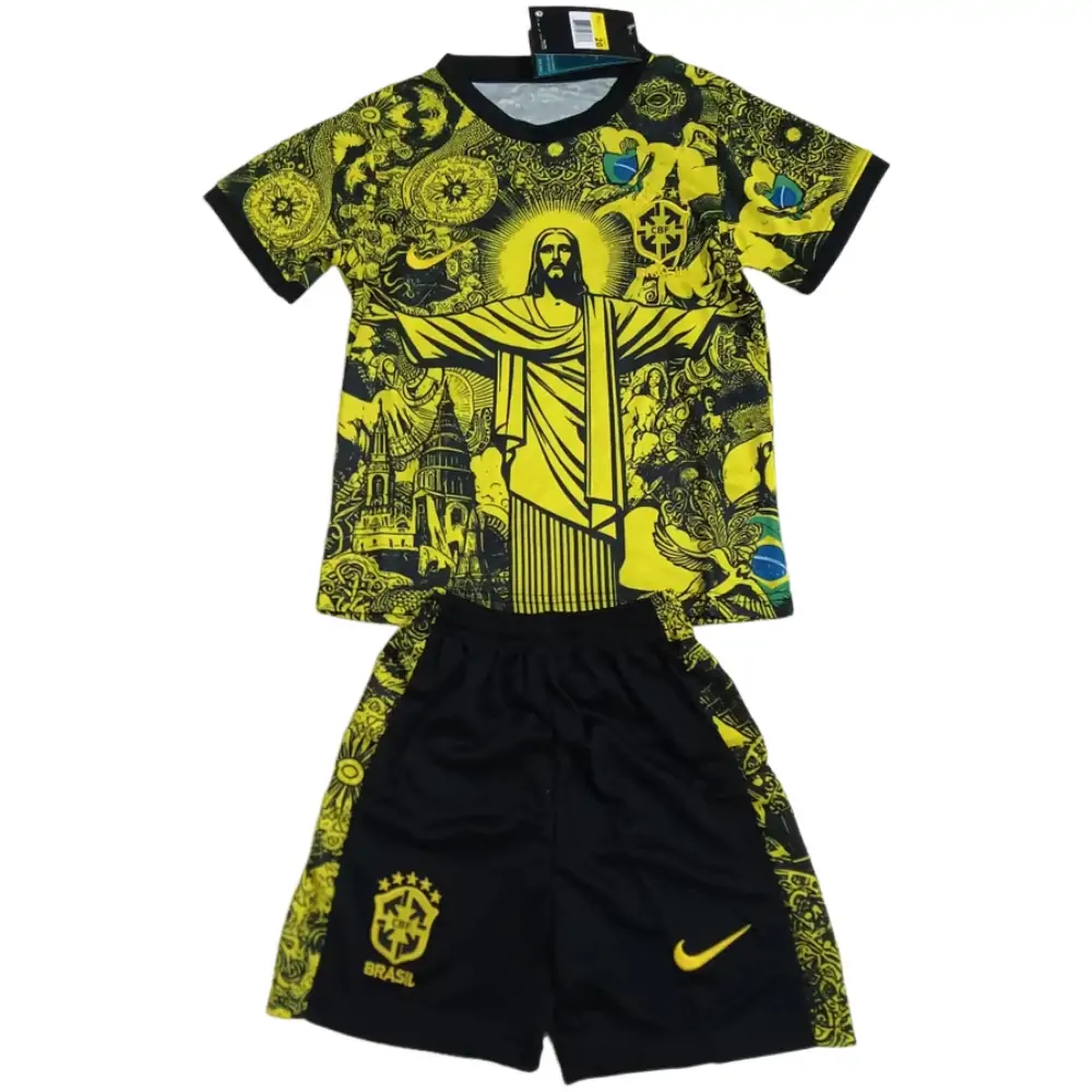 2024-25 Brazil Christ the Redeemer Children's Jersey Set - Fans Edition