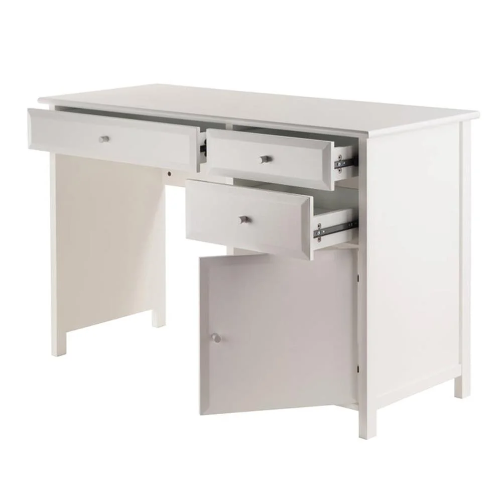 Pemberly Row Transitional Composite Wood Office Writing Desk in Black