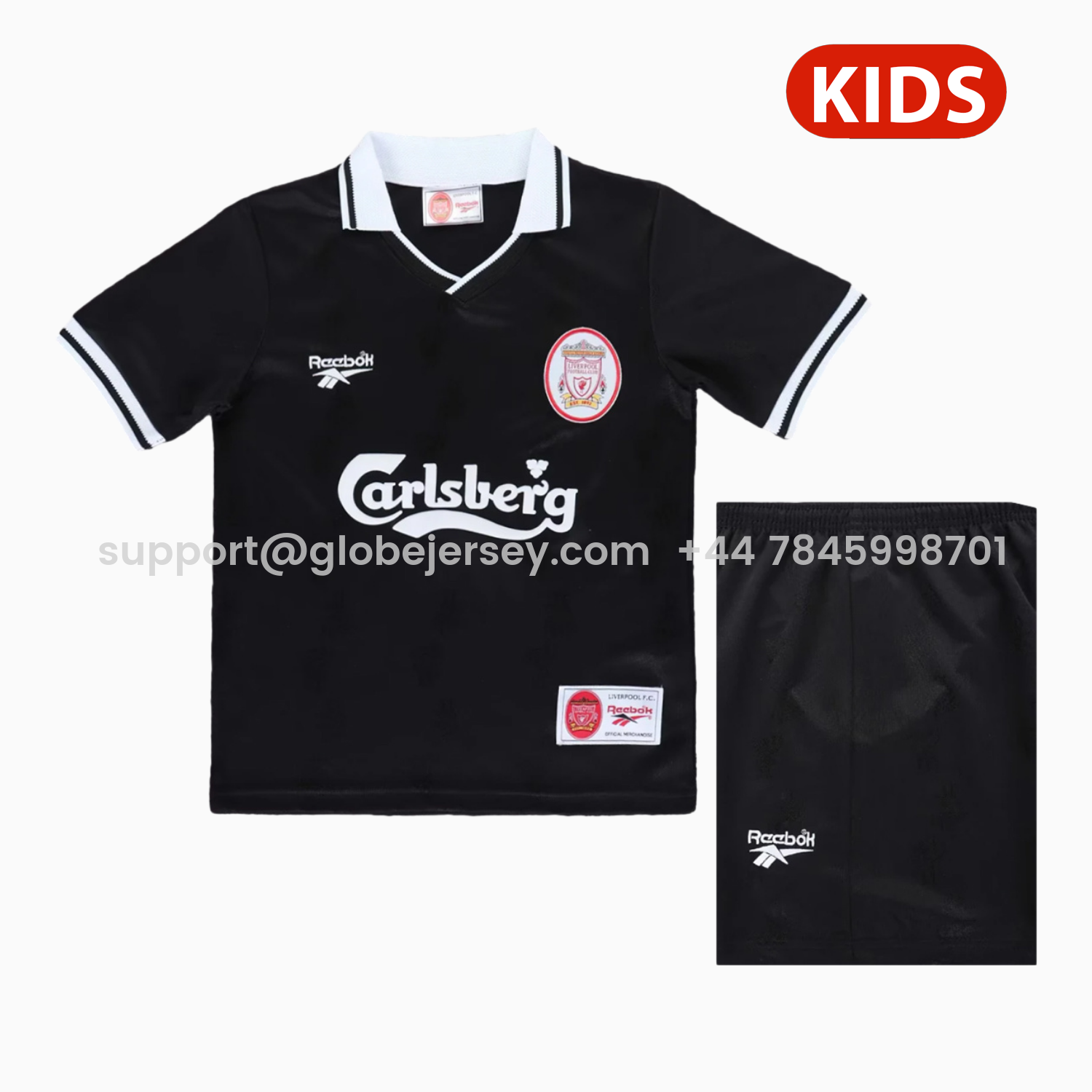 Retro Liver.pool 1996-97 Black Special Kids Kit