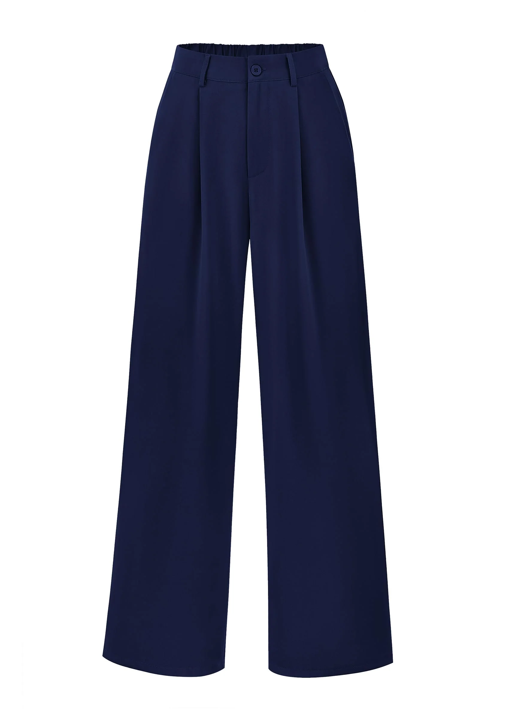 PRETTYGARDEN Wide Leg Pants for Women Trendy 2025 Fall High Waisted Business Casual Outfits Work Pant Trousers (Navy,X-Large)
