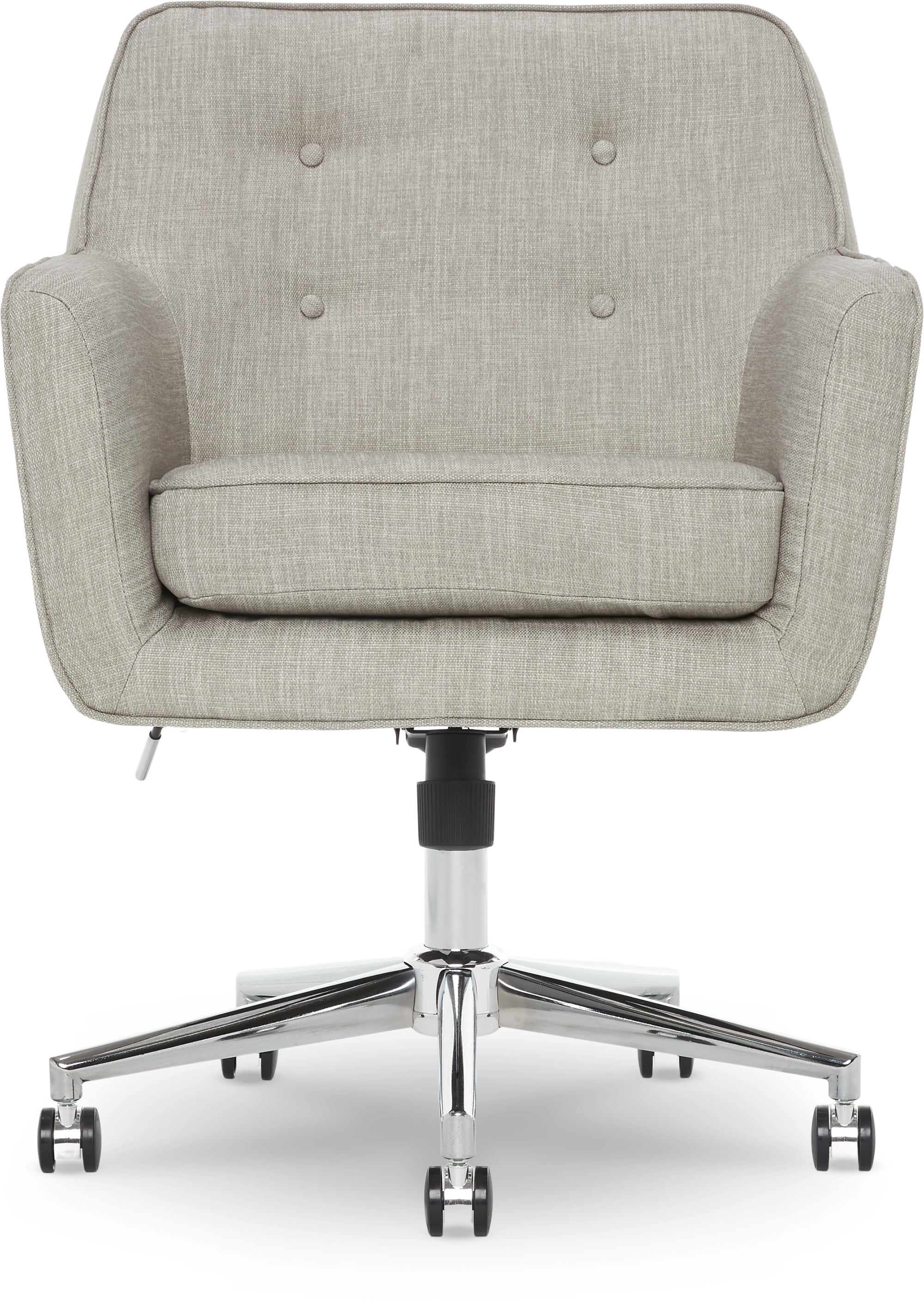 Serta Ashland Office Desk Chair, Button Tufted Mid-Back, Memory Foam Cushion, Chrome Swivel Base, Charcoal