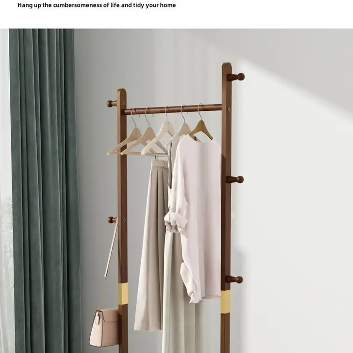Solid Wood Coat Rack Freestanding Entryway Hanger, 3 Colors