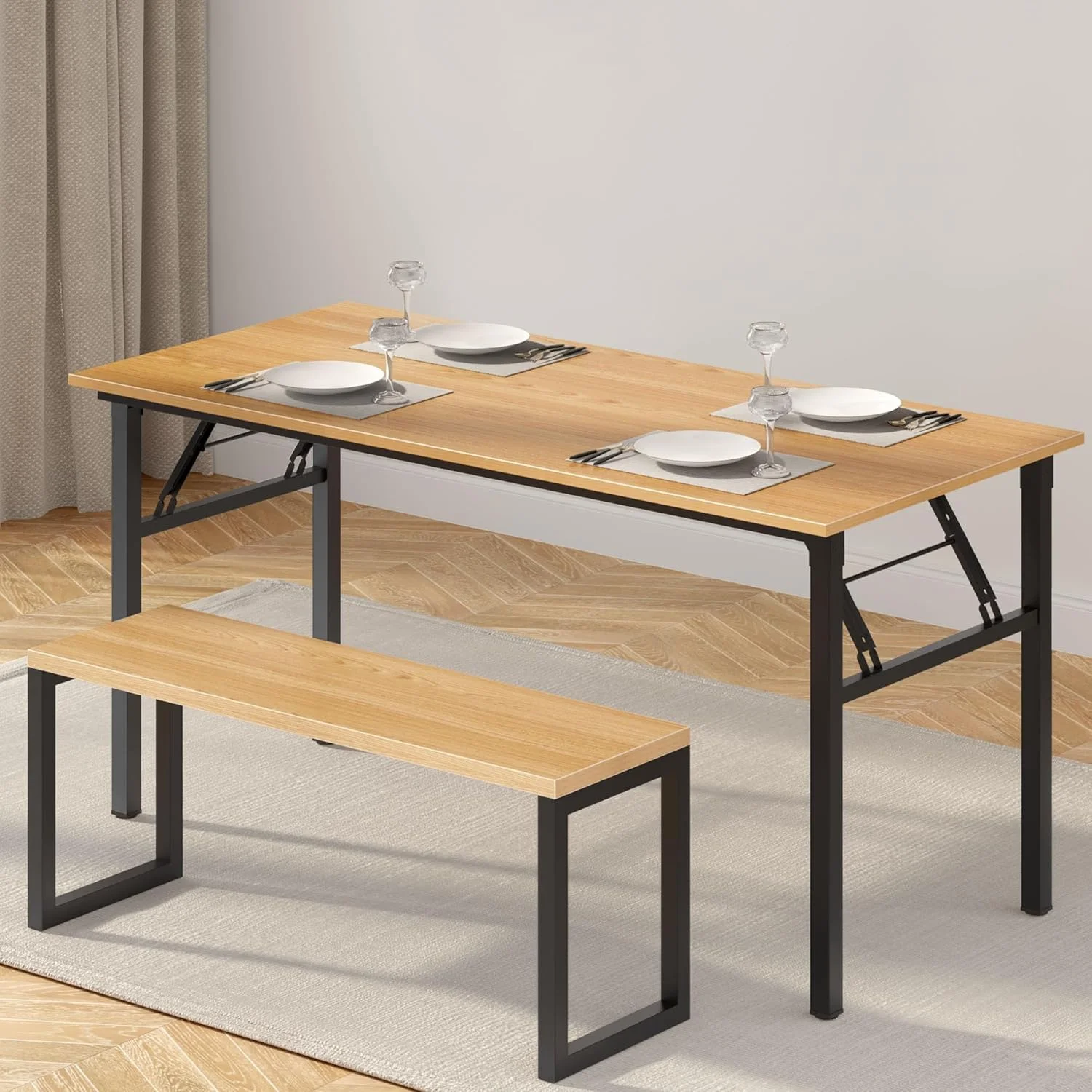 Home Office Desk - Large Computer Desk Sturdy Table Foldable Desk Gaming Computer Table No Assembly Required AC5BB 60 inch