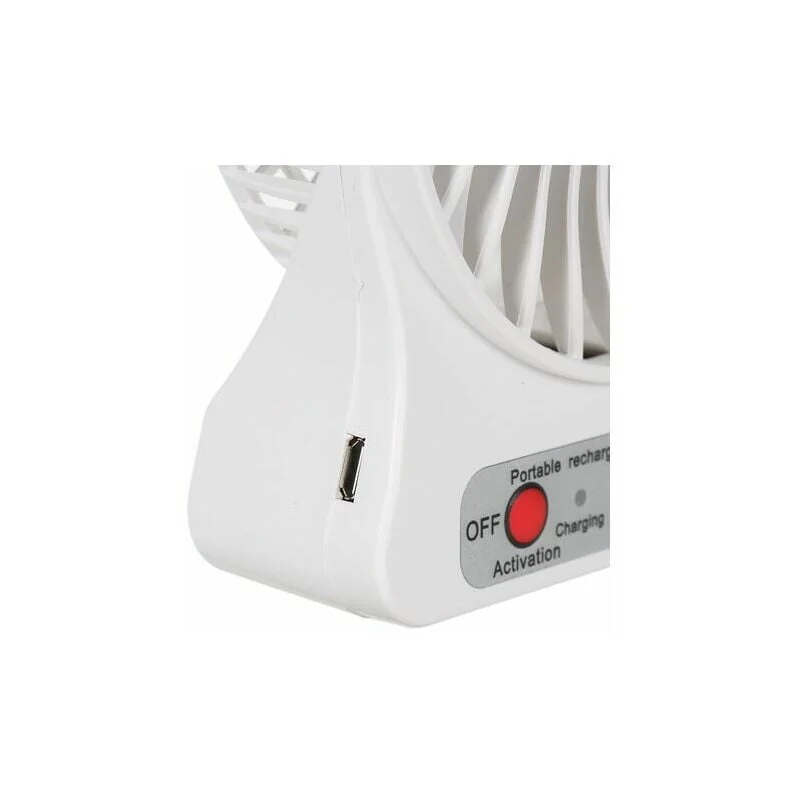 CHXIN Portable Rechargeable LED Light Fan Mini Desktop USB Charging Air Cooler 3 Mode Speed Regulation LED Lighting Function Cooling (White)