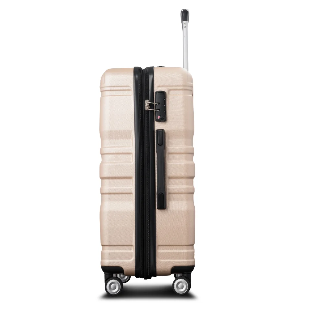 Luggage Suitcase 3 Piece Sets, New Model Expandable ABS Hardshell Luggage, Lightweight Carry-on Suitcase Sets with Spinner Wheels & TSA Lock, 20''/ 24''/ 28'', Blue Gray
