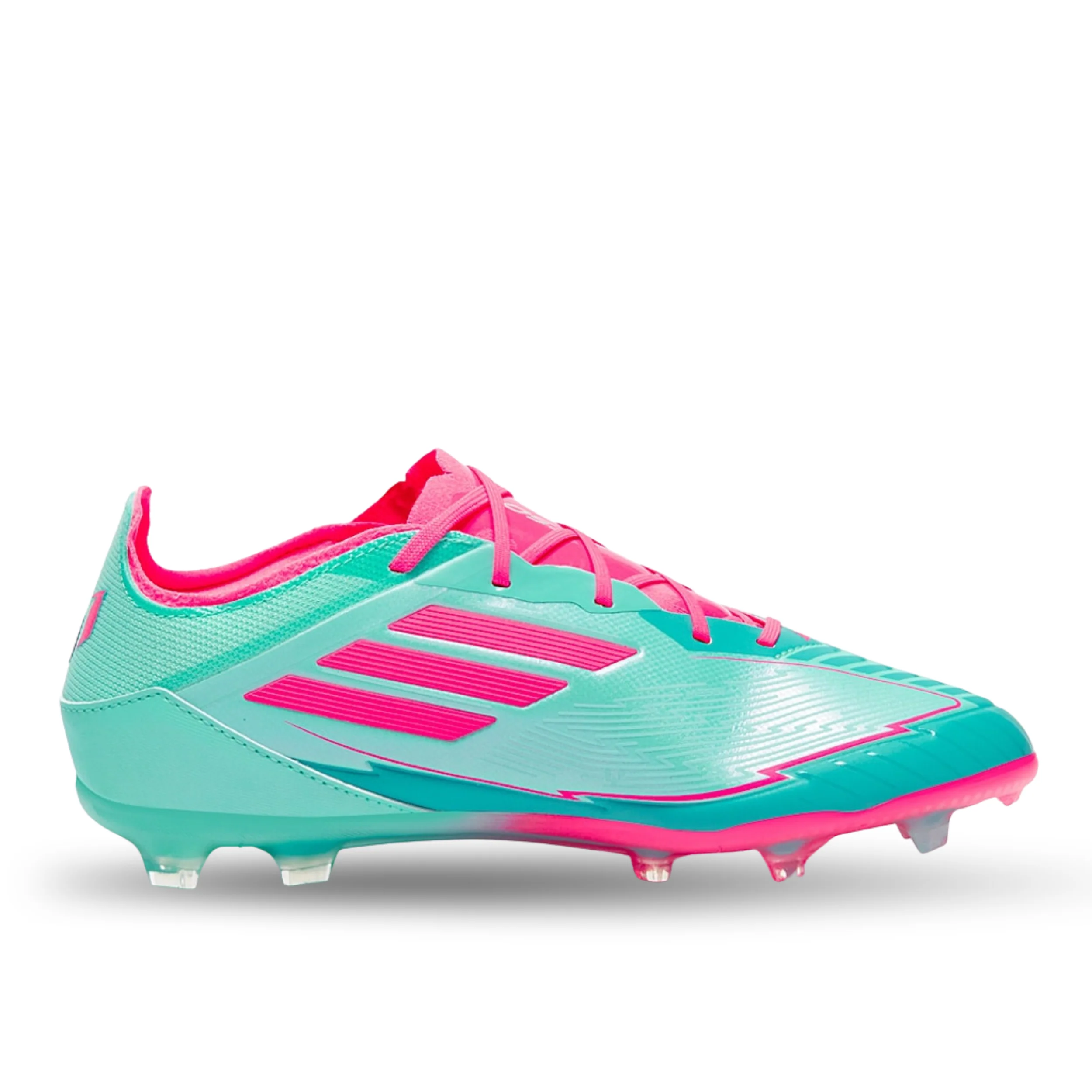 adidas Youth Jr. F50 Messi Elite Firm Ground Junior Soccer Cleats (Aqua/Lucid Pink)