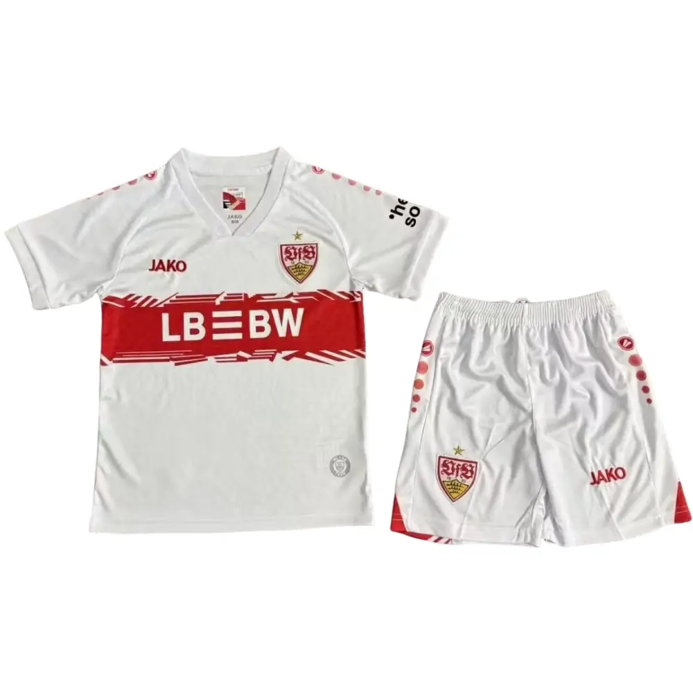 2025-26 Stuttgart Home Short Sleeve Jersey - Children's suit Fans Edition