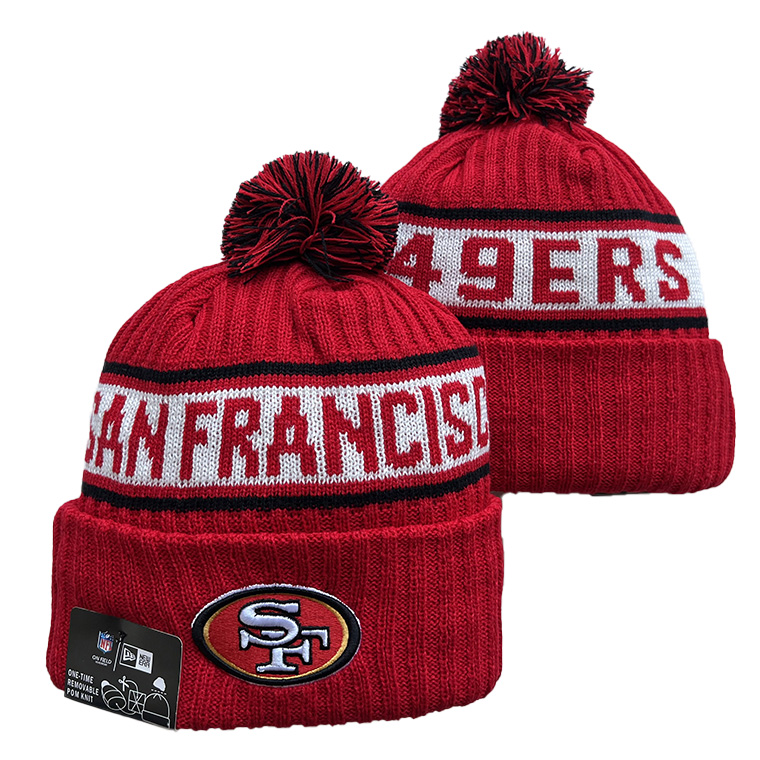 Men's  Black San Francisco 49ers Repeat Cuffed Knit Hat with Pom