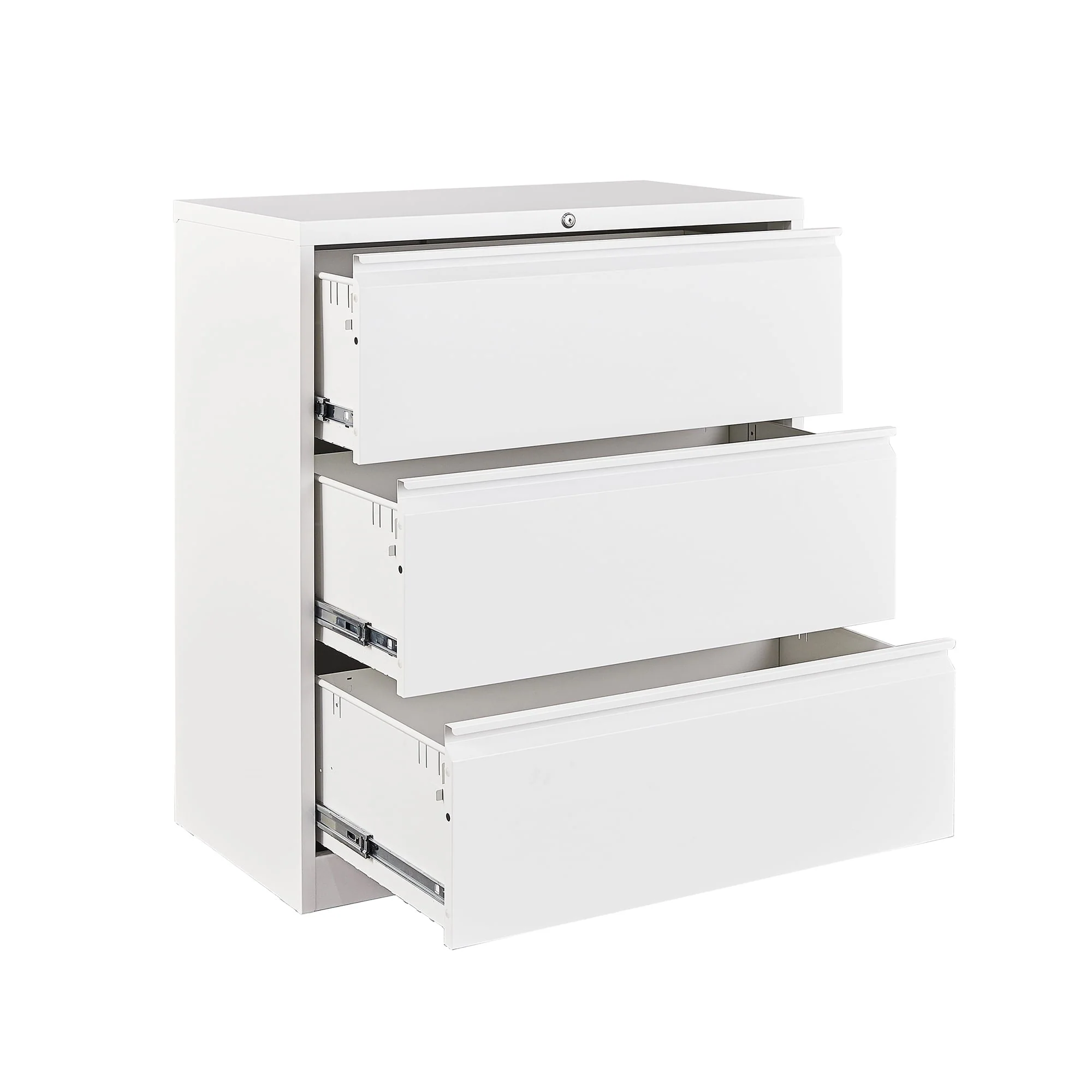 AOBABO 3 Drawer Metal Lateral File Storage Cabinet,Letter/Legal/A4 Size Locking Steel Filing Storage Cabinet for Office,Black,Assembly Required