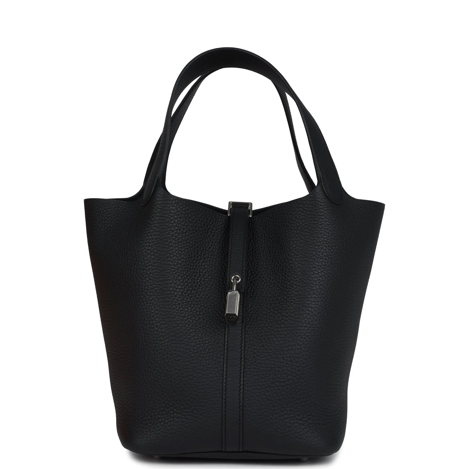 Hermes Picotin Lock 22 Black Clemence Palladium Hardware