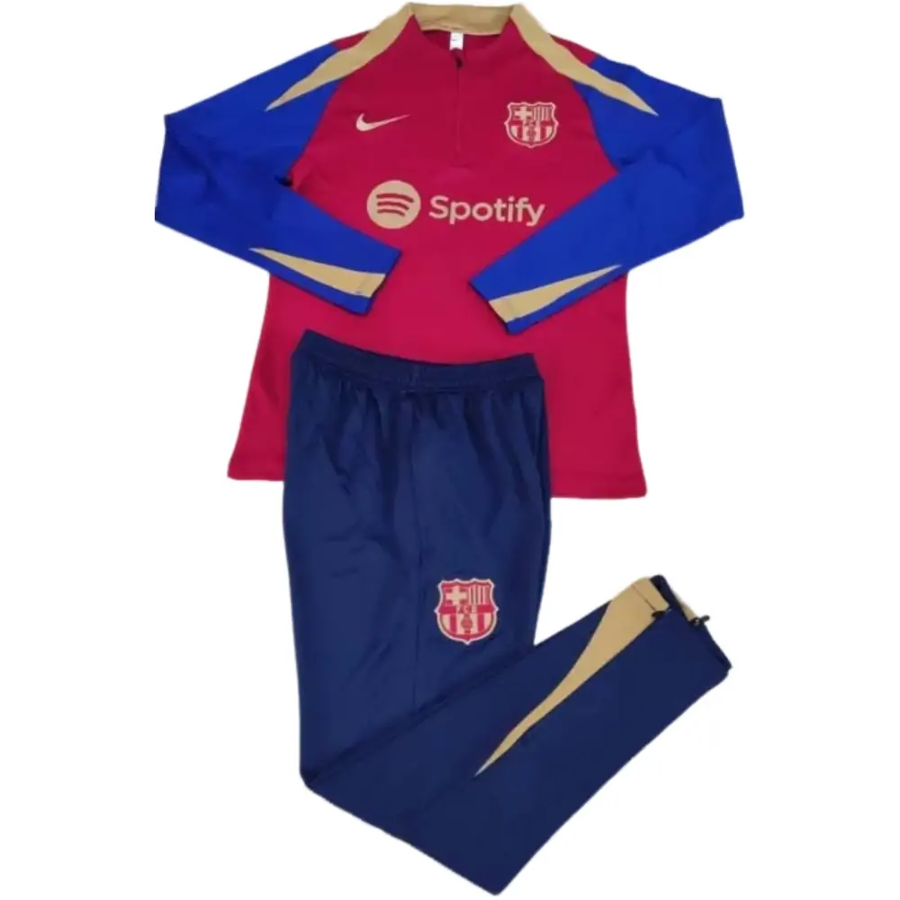 2023/2024 Barcelona Half-Pull Training Suit Red-blue Jersey Set