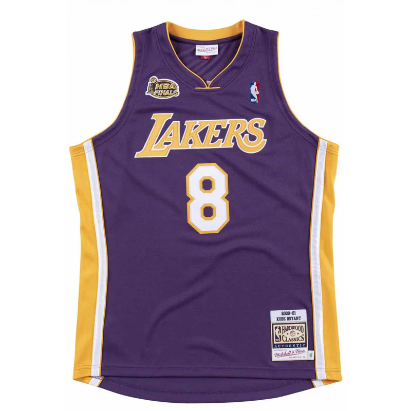 Lakers 8# Kobe Bryant Yellow 00-01 Jersey - 	Purple