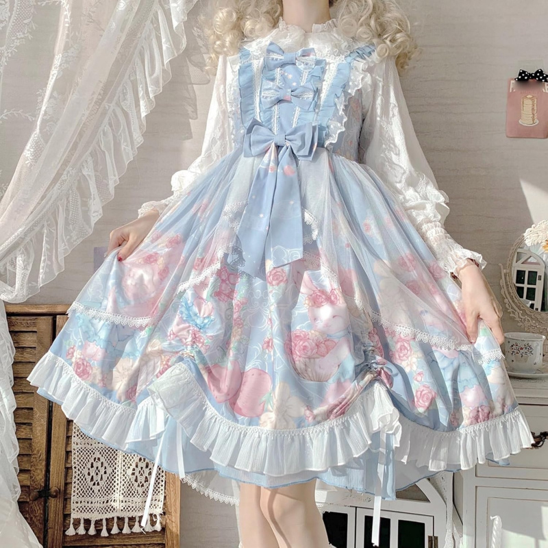 Teens Lolita Princess Party Dress Kawaii Bunny