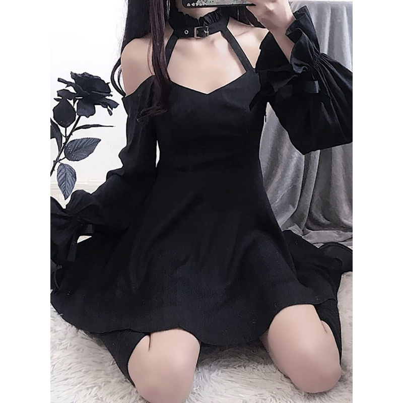 Women's Gothic Lolita Dress Black Vampire