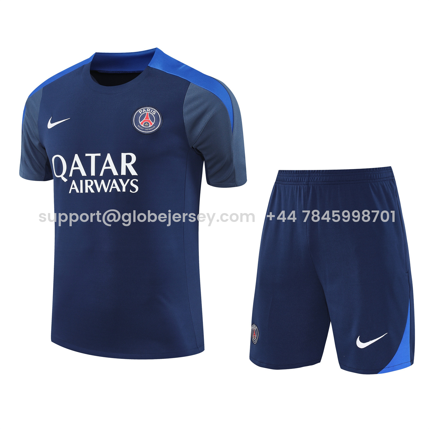 Paris Saint-Germain PSG 25-26 Short-Sleeve Training Set - Royal Blue & Royal Blue Shorts