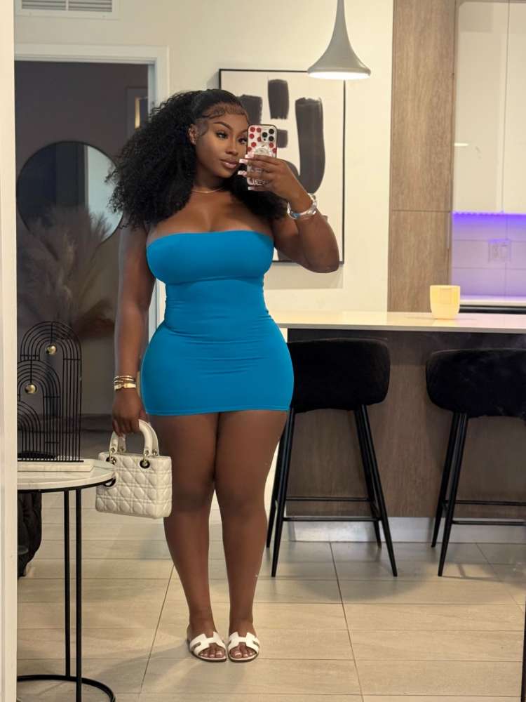 Plain Color Strapless Bodycon Mini Dress