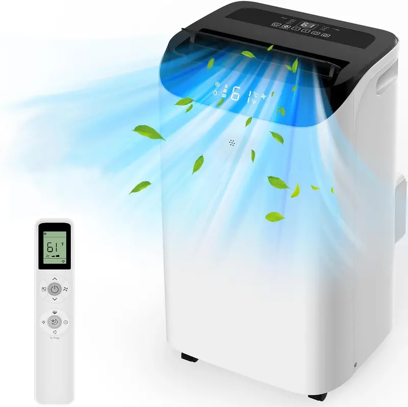 14.000 BTU Smart Portable Air Conditioner – Auto Swing. Three Fan Speeds & Sleep Mode for Areas up to 700 Sq. Ft.