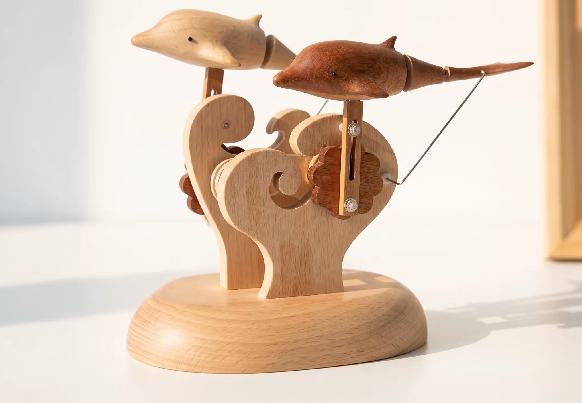 Solid Wood Dolphin Companion