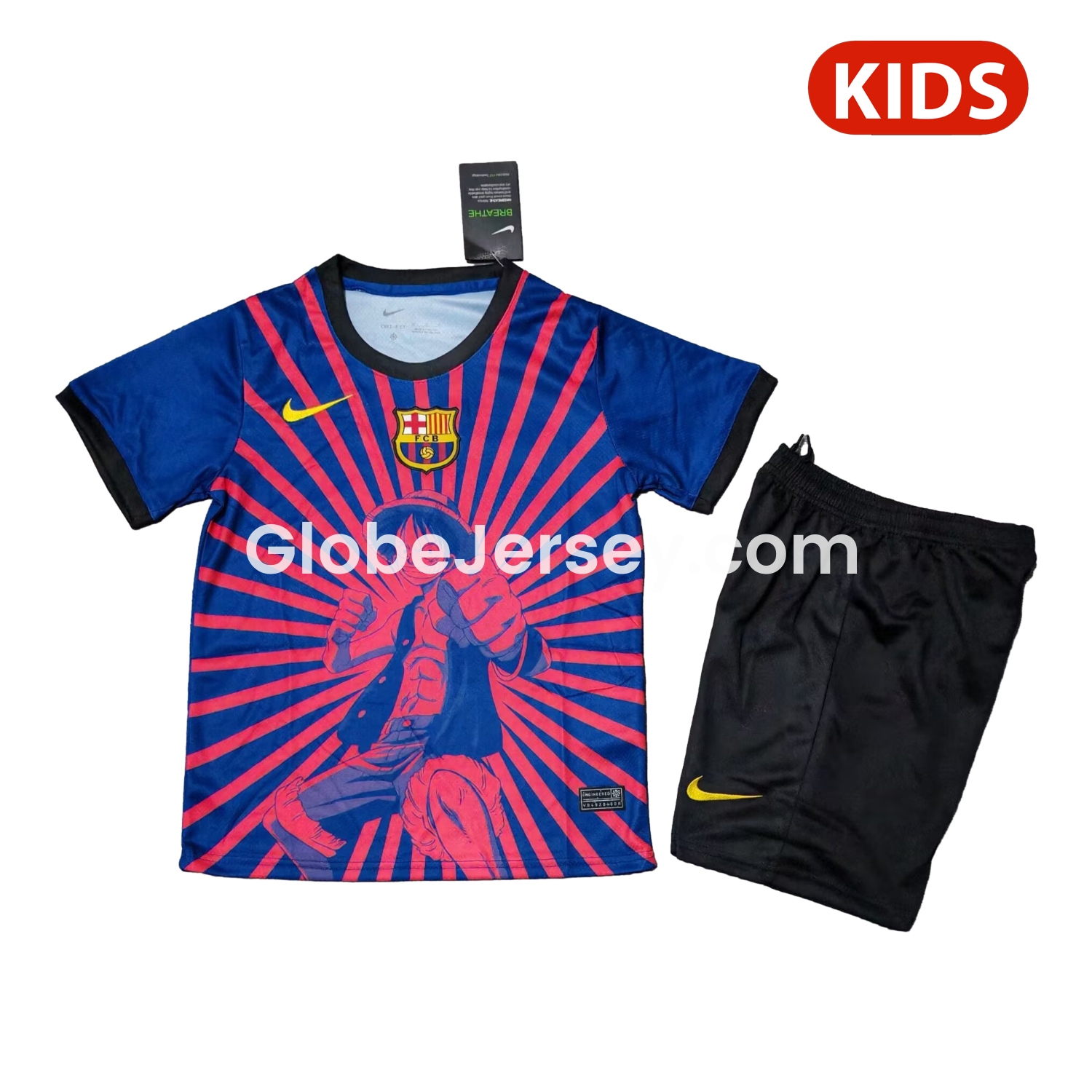 Barcelona 25-26 One Piece Red Silhouette Special Blue Kids Kit