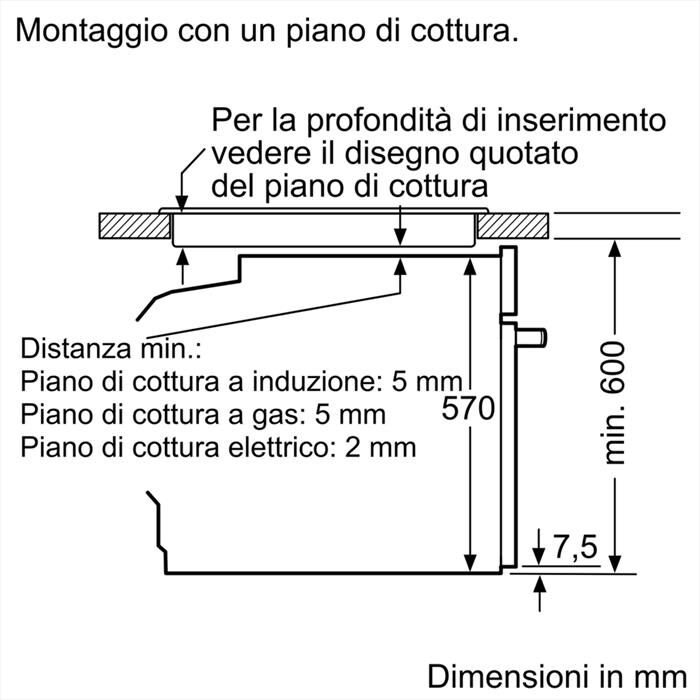 BOSCH - Forno incasso elettrico HBA172BB0 Classe A-NERO