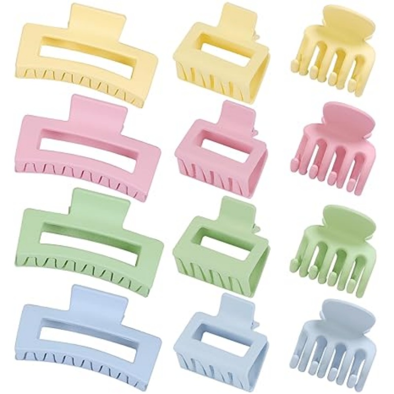SWEETCLAWZ 12 Pcs Hair Clips for Women 3 Styles Small Medium Large