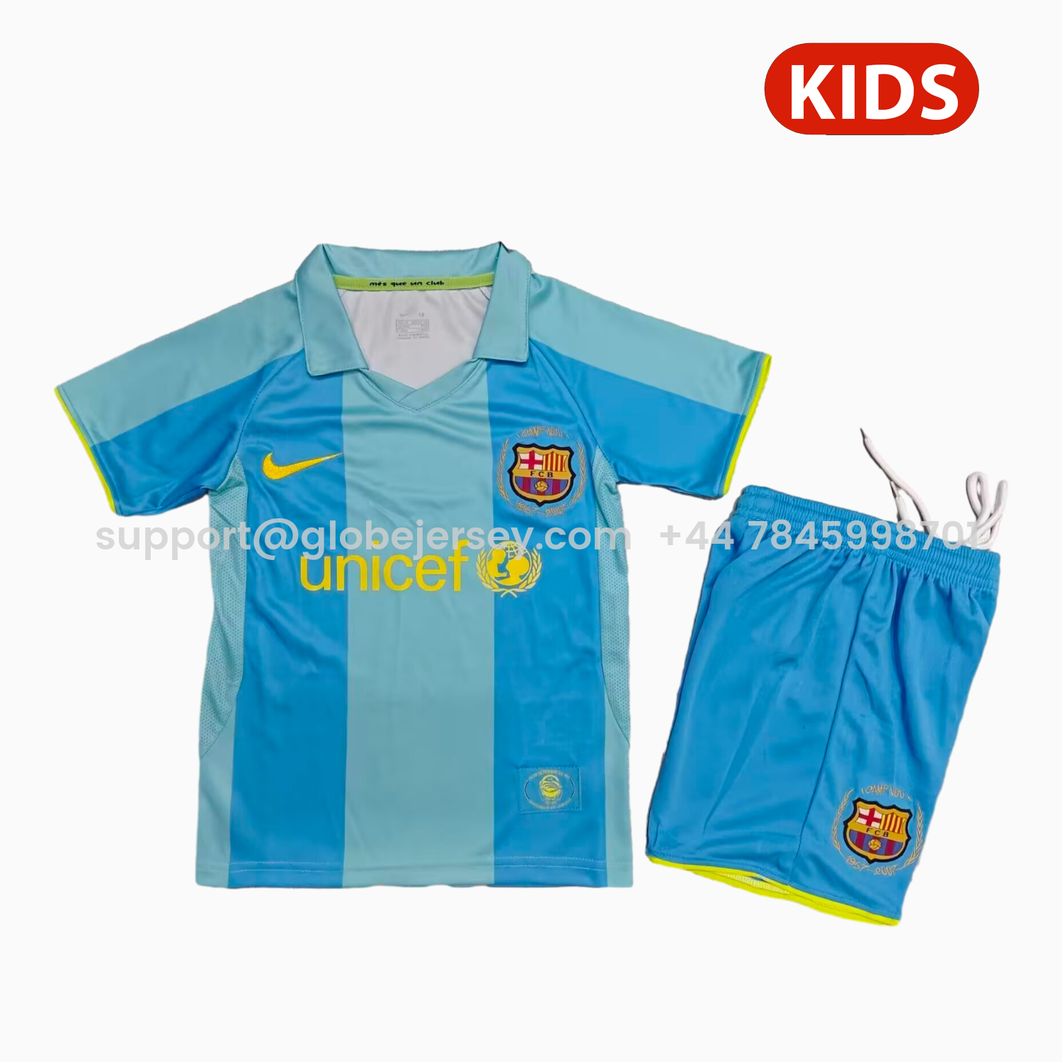 Retro Barcelona 2007-08 Away Kids Kit