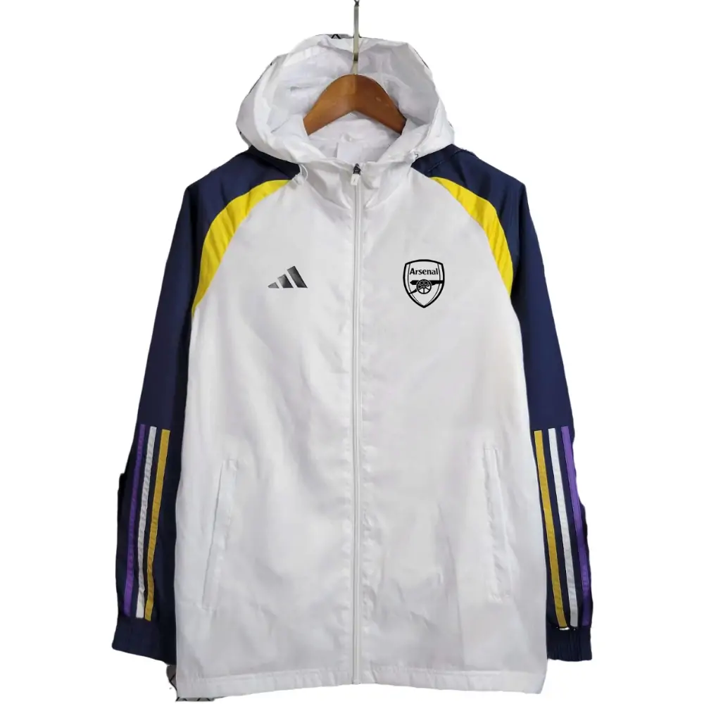 2023/2024 Arsenal White Long Sleeve Windbreaker
