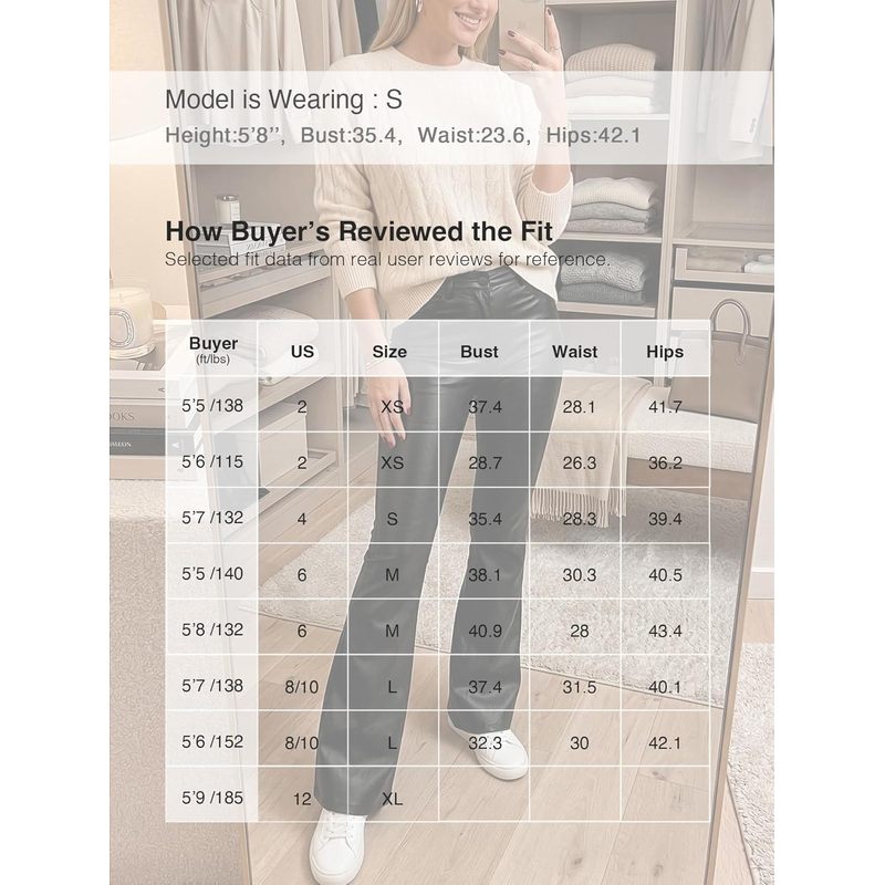 Women's Faux Leather Coated Flare Pants Mid
