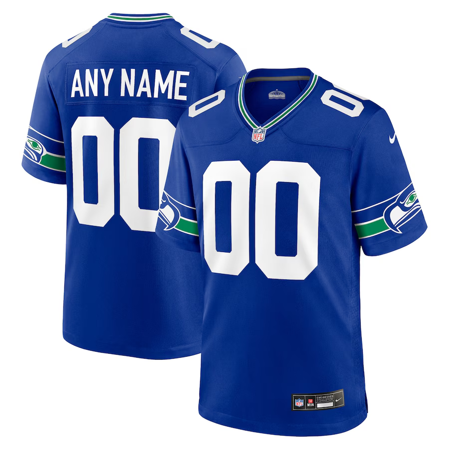 Seattle Seahawks Nike Throwback Alternate Game Jersey - Custom - Mens