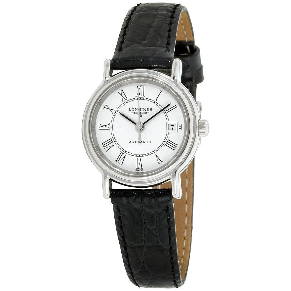 【Super Clone】Longines Women's L4.321.4.11.2  Presence Black Leather Watch