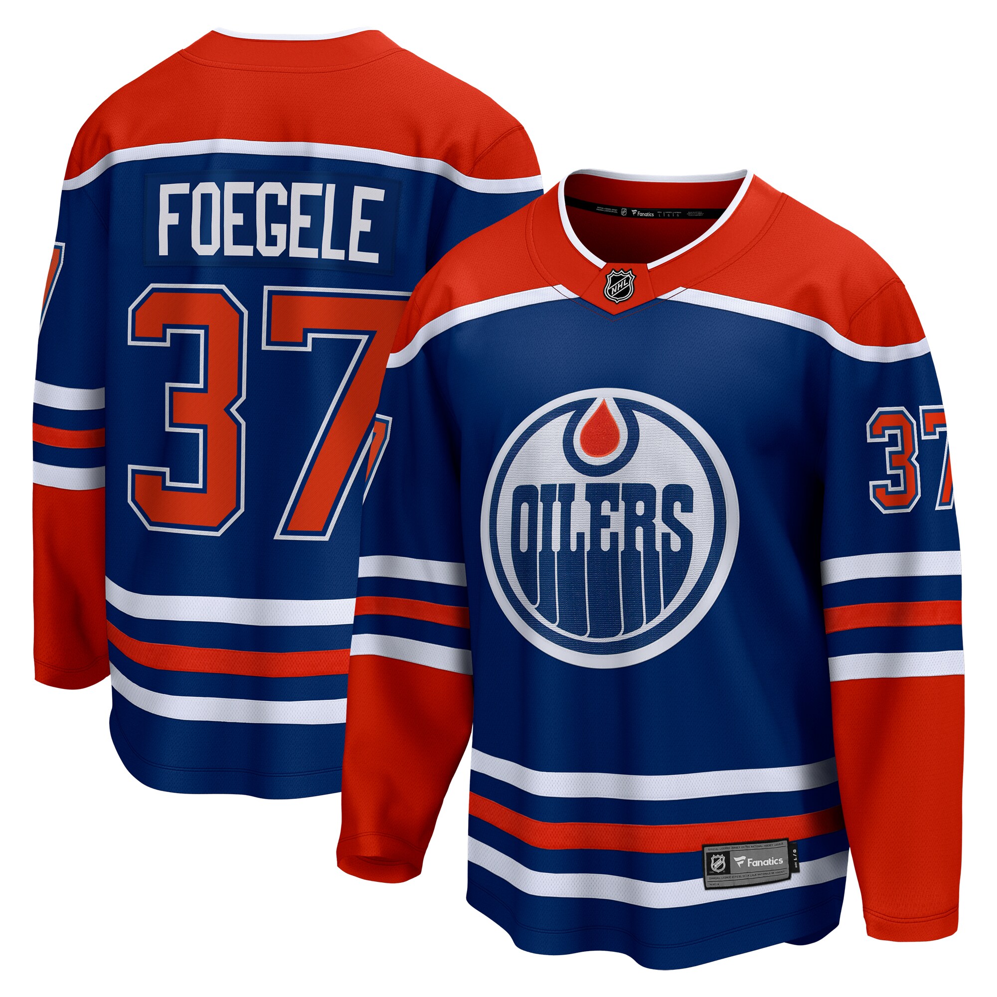 Warren Foegele Edmonton Oilers Fanatics Home Breakaway Jersey – Royal
