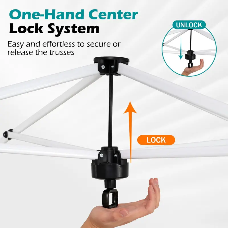 10×10-Foot Pop-Up Canopy Tent with One-Touch Setup. Sandbags & Convenient Roller Bag