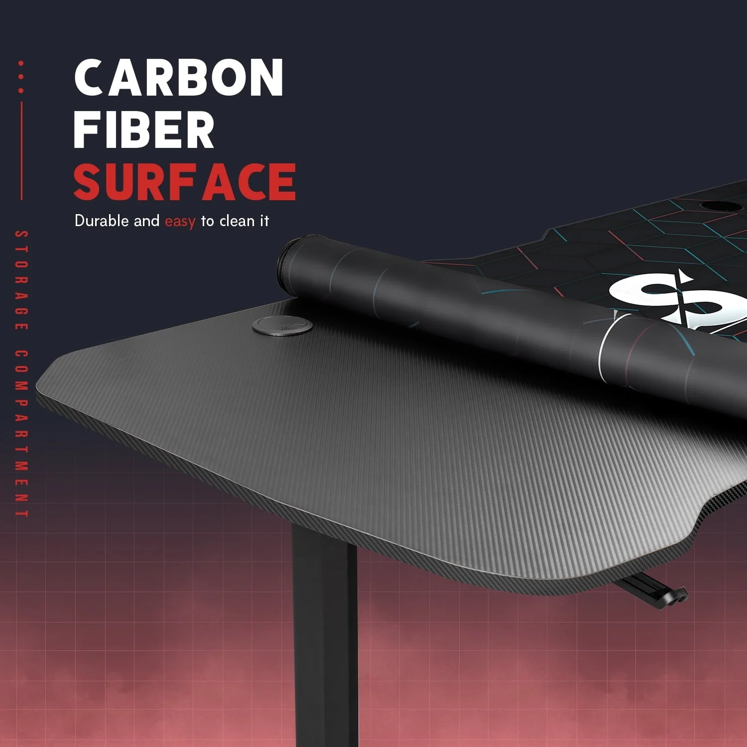 Lacoo Gaming Desk Steel Frame Y-shaped Gaming Desk with Adjustable Height, Black 63
