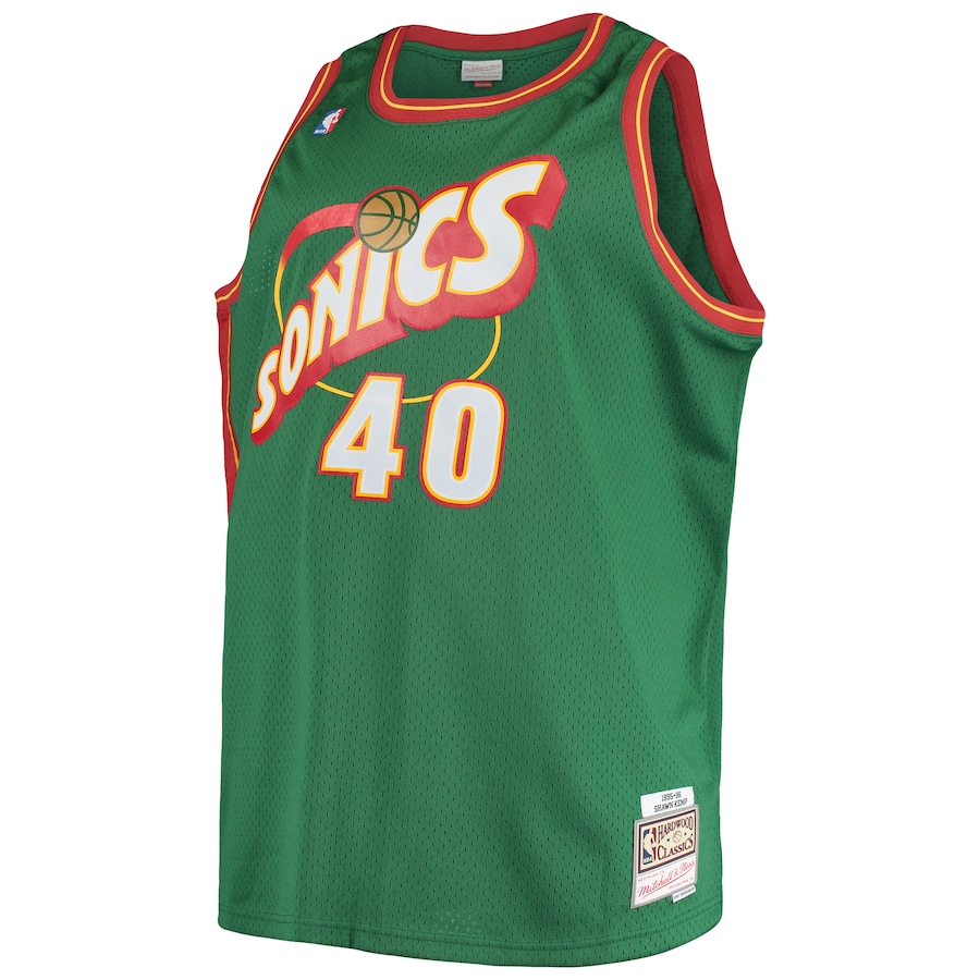 Men's Seattle SuperSonics Shawn Kemp Mitchell & Ness Green 1995/96 Big & Tall Hardwood Classics Swingman Jersey