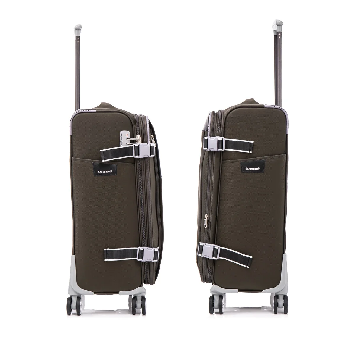 4-Piece Sage Green Softside Luggage Set with Spinner Wheels, Lightweight Expandable Suitcases (20