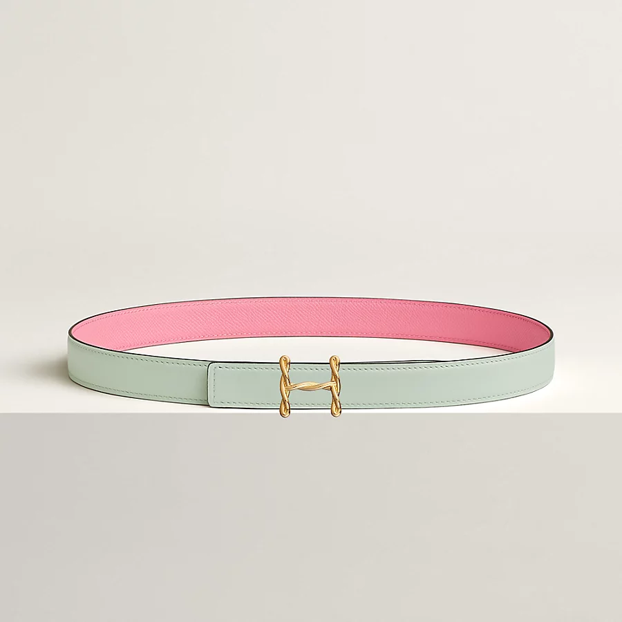 H Torsade belt buckle & Reversible leather strap 24 mm