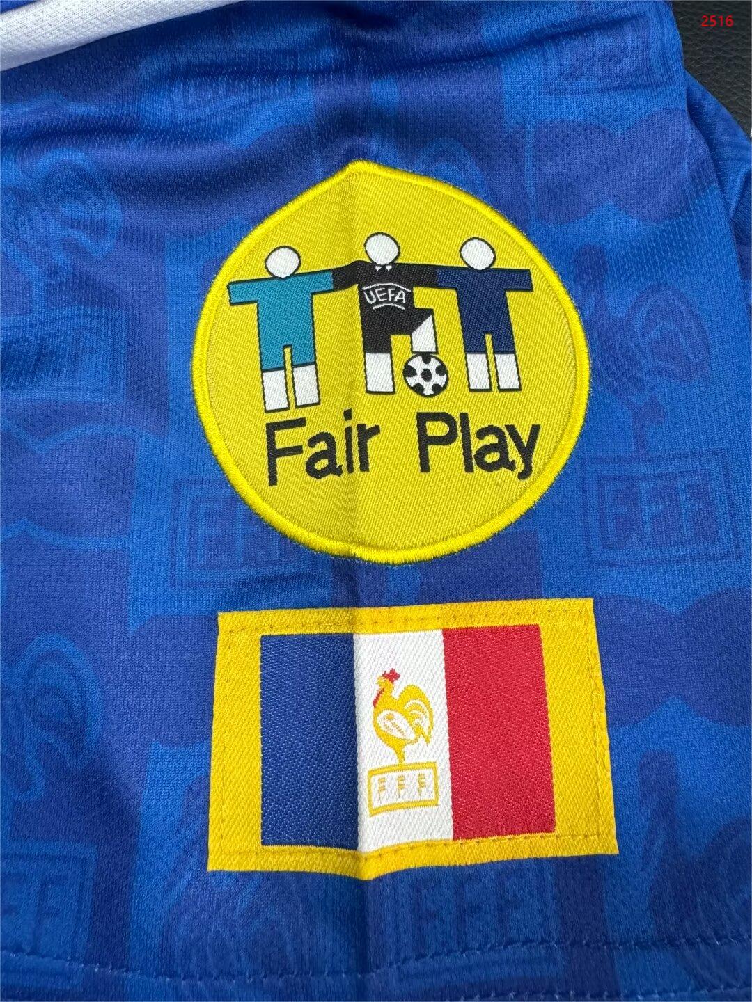 1996 France home retro jersey 1:1 Thai quality