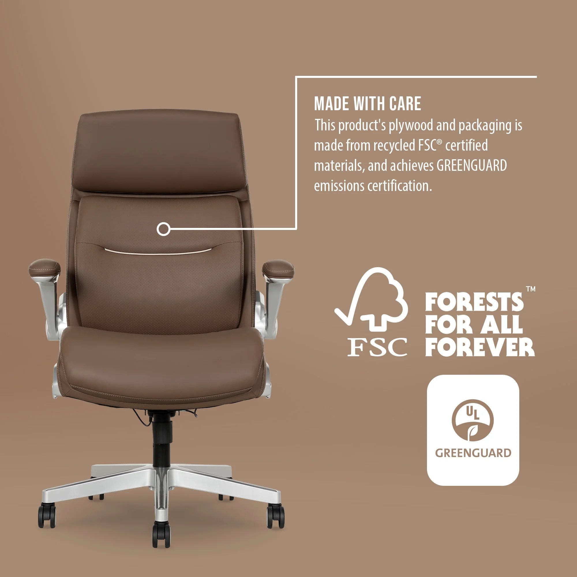 Shaquille O'Neal Cenzo Ergonomic Big and Tall Office Chair ,Flip-Up Arms PureSoft Upholstery High-Back Desk Chair with 400 lb Capacity, Black