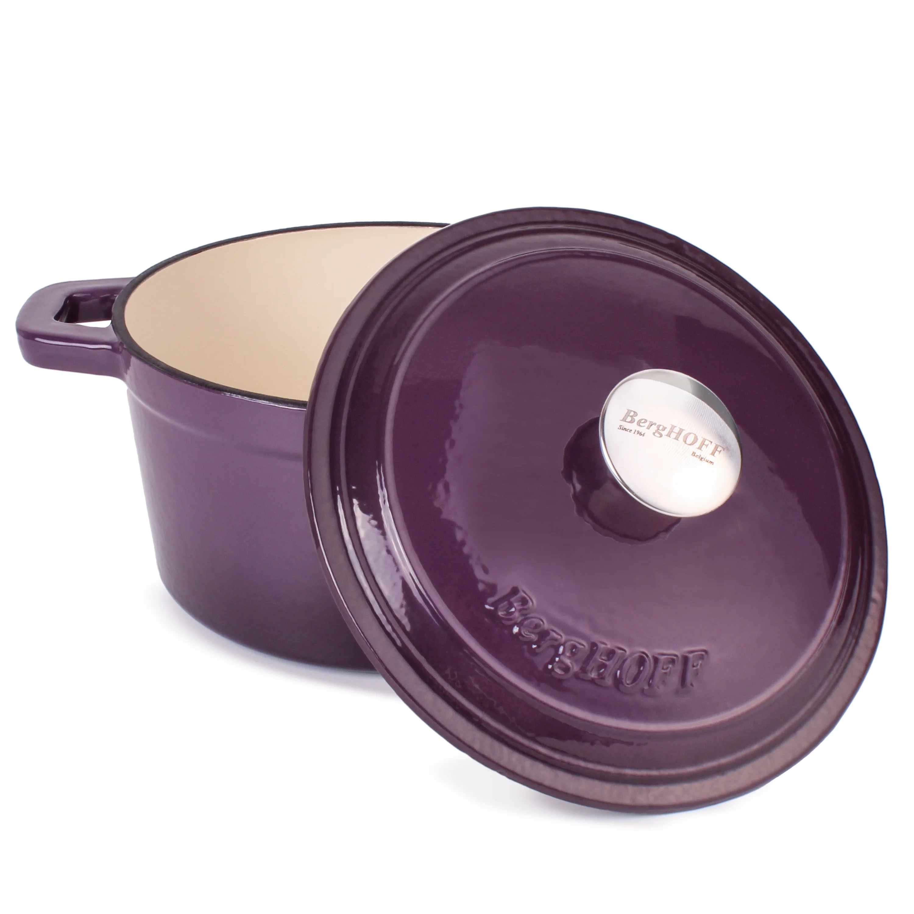 BergHOFF Neo 4Pc Cast Iron Set: 3qt. Covered Dutch Oven & 7qt. Covered Stockpot, Blue