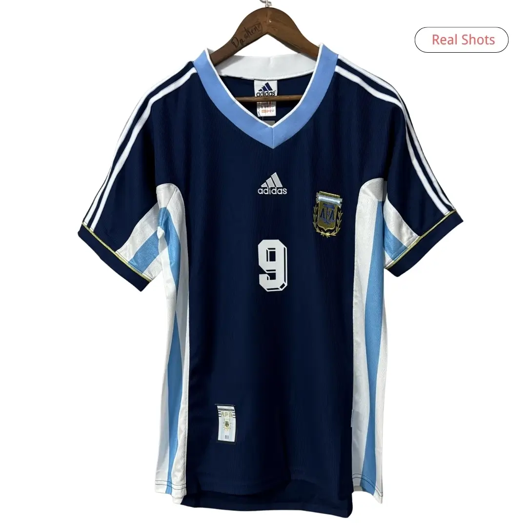 BATISTUTA #9 Argentina 1998 Away Retro Football Jersey
