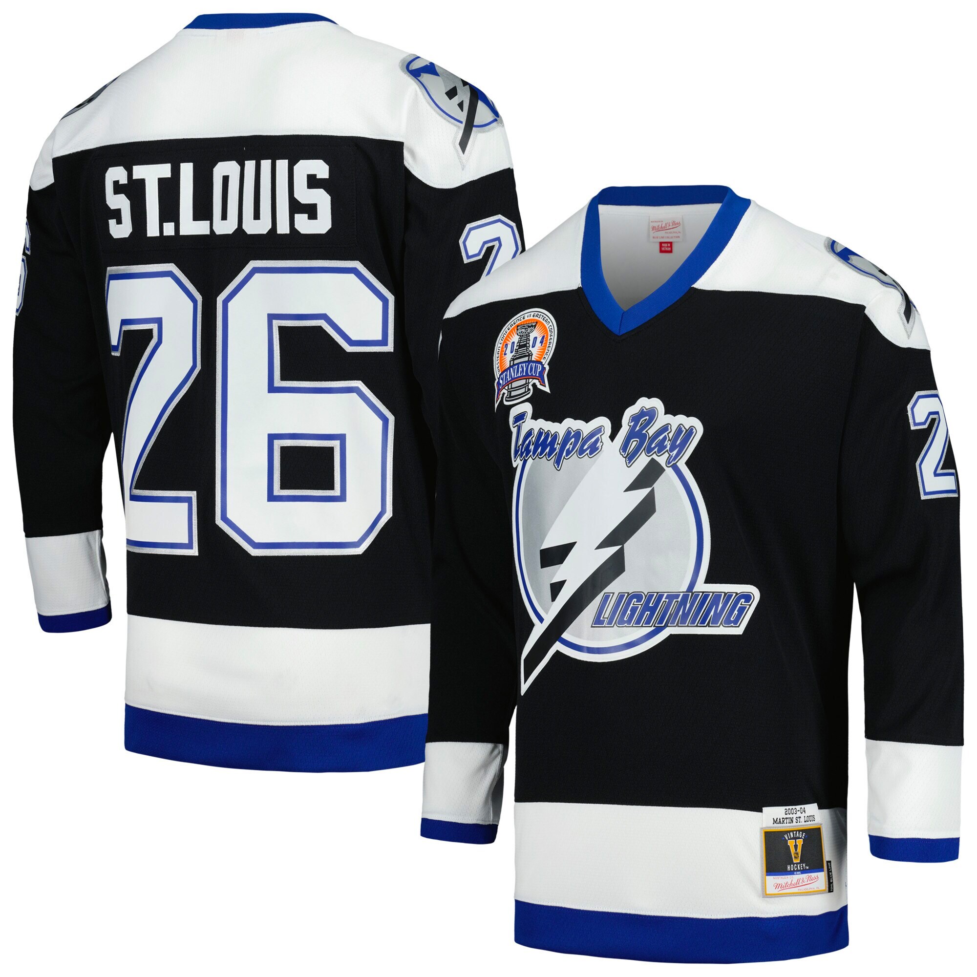 Martin St. Louis Tampa Bay Lightning Mitchell & Ness 2004 Stanley Cup Champions Blue Line   Jersey – Black