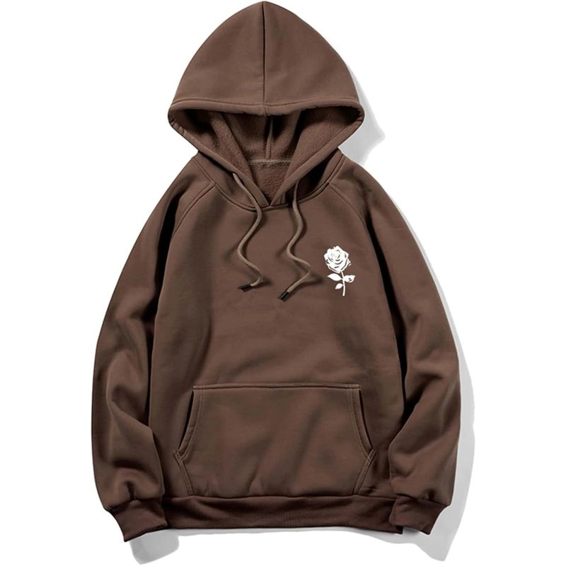 Men's Graphic Print Long Sleeve Drawstring Hoodie Pullover Sweatshirt