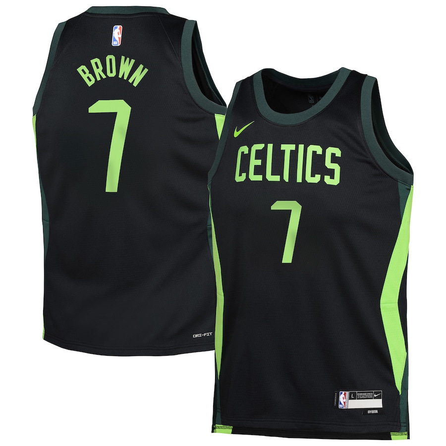 Youth Boston Celtics Jaylen Brown Black 2024/25 Swingman Jersey - City Edition