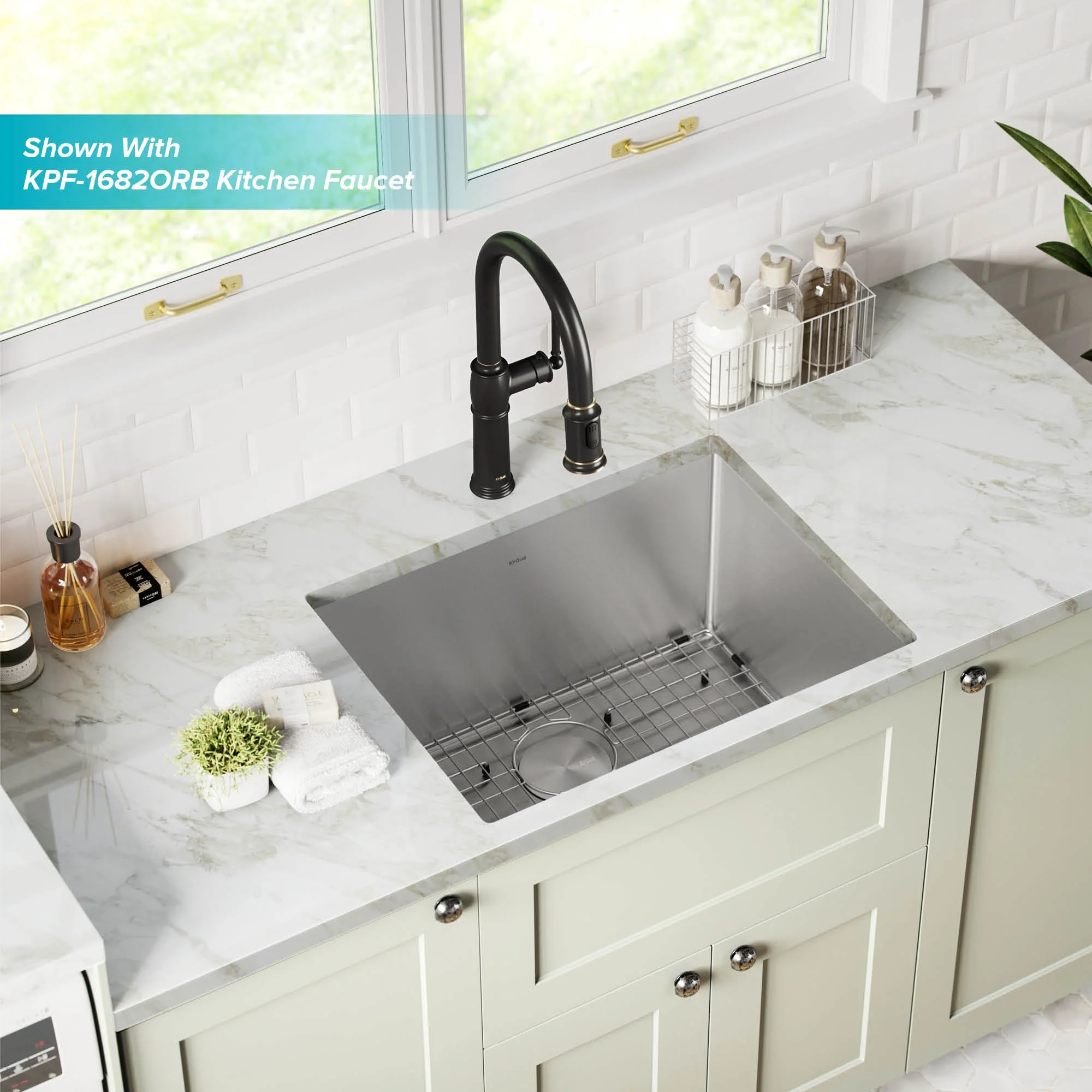 KRAUS Standart PRO�?24�?Undermount 16 Gauge Stainless Steel Single Bowl Laundry Utility Sink