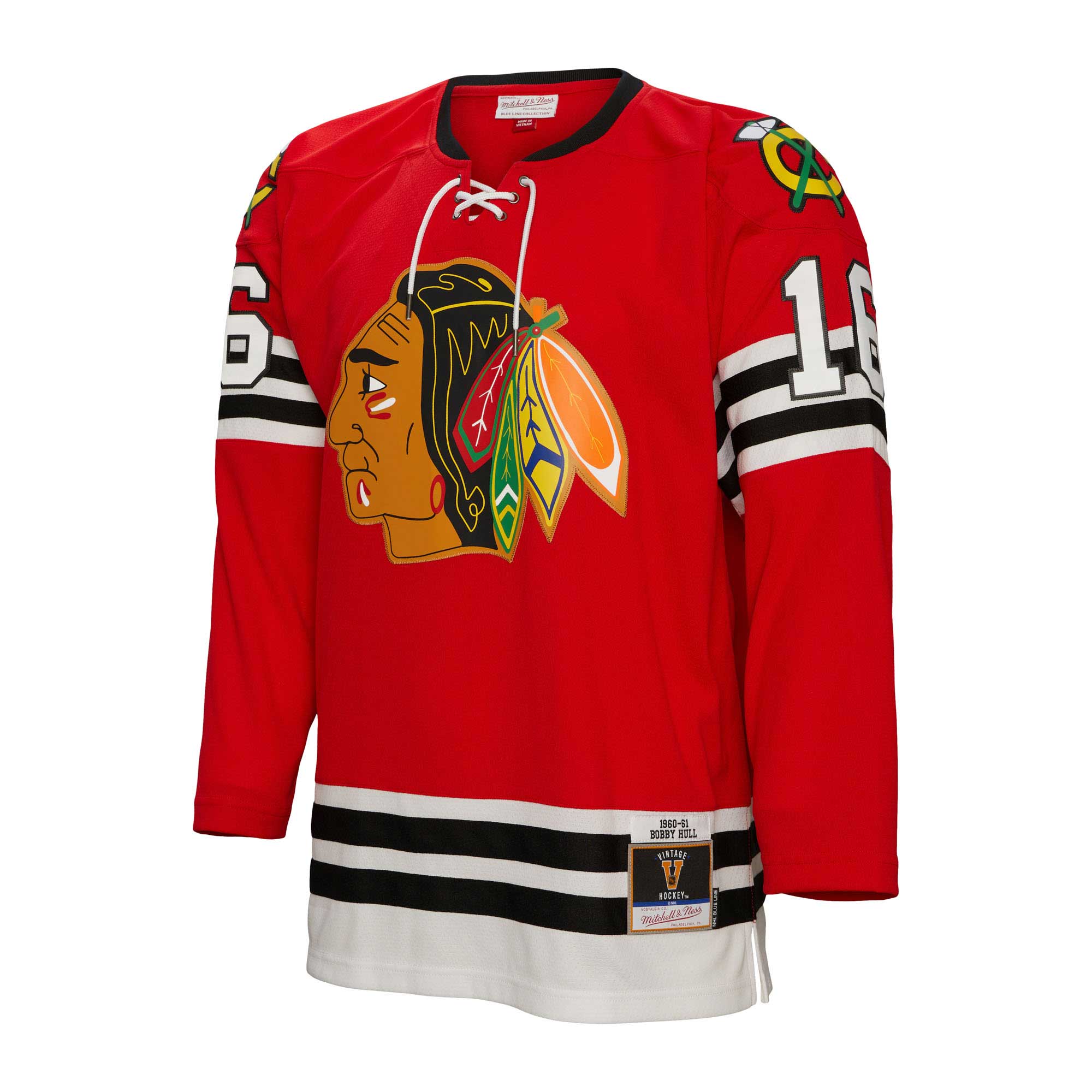 Bobby Hull Chicago Blackhawks Mitchell & Ness  1960/61 Blue Line   Jersey – Red
