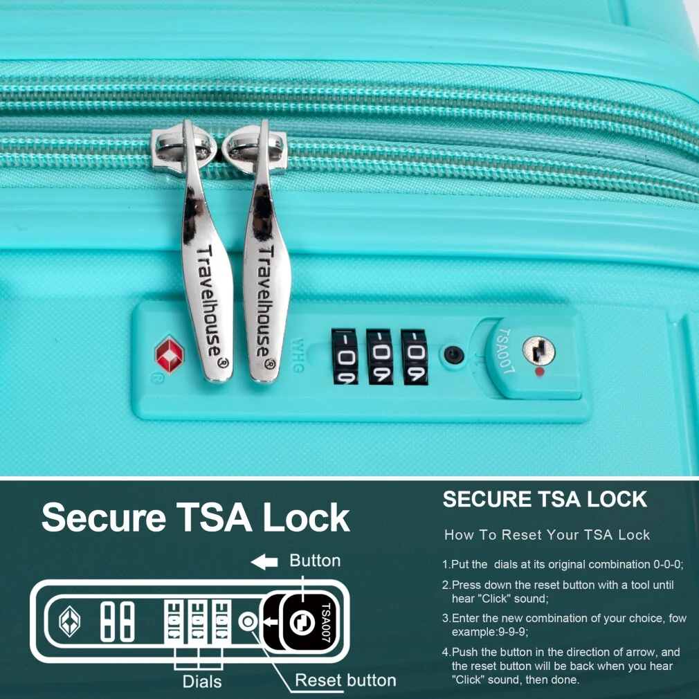 3 Pieces Luggage Set (20/24/28), Expandable PP Lightweight Hardshell Durable Suitcase with 4 Double 360 Degrees Mute Spinner Wheels and TSA Lock for Men Women, Black