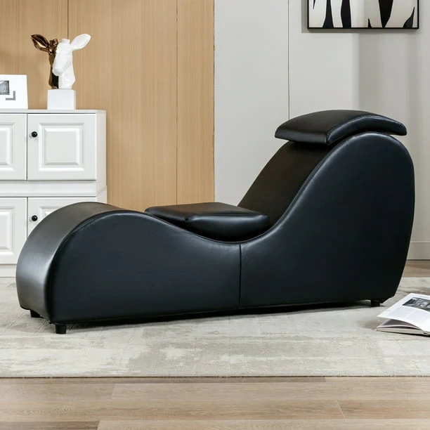MUZZ Yoga Chair,Curved Yoga Chaise Lounge for Adults Stretching Exercising Relaxing,Chaise Lounge Chair with Adjustable Mats for Living Room Apartment Indoor(Dark Grey)