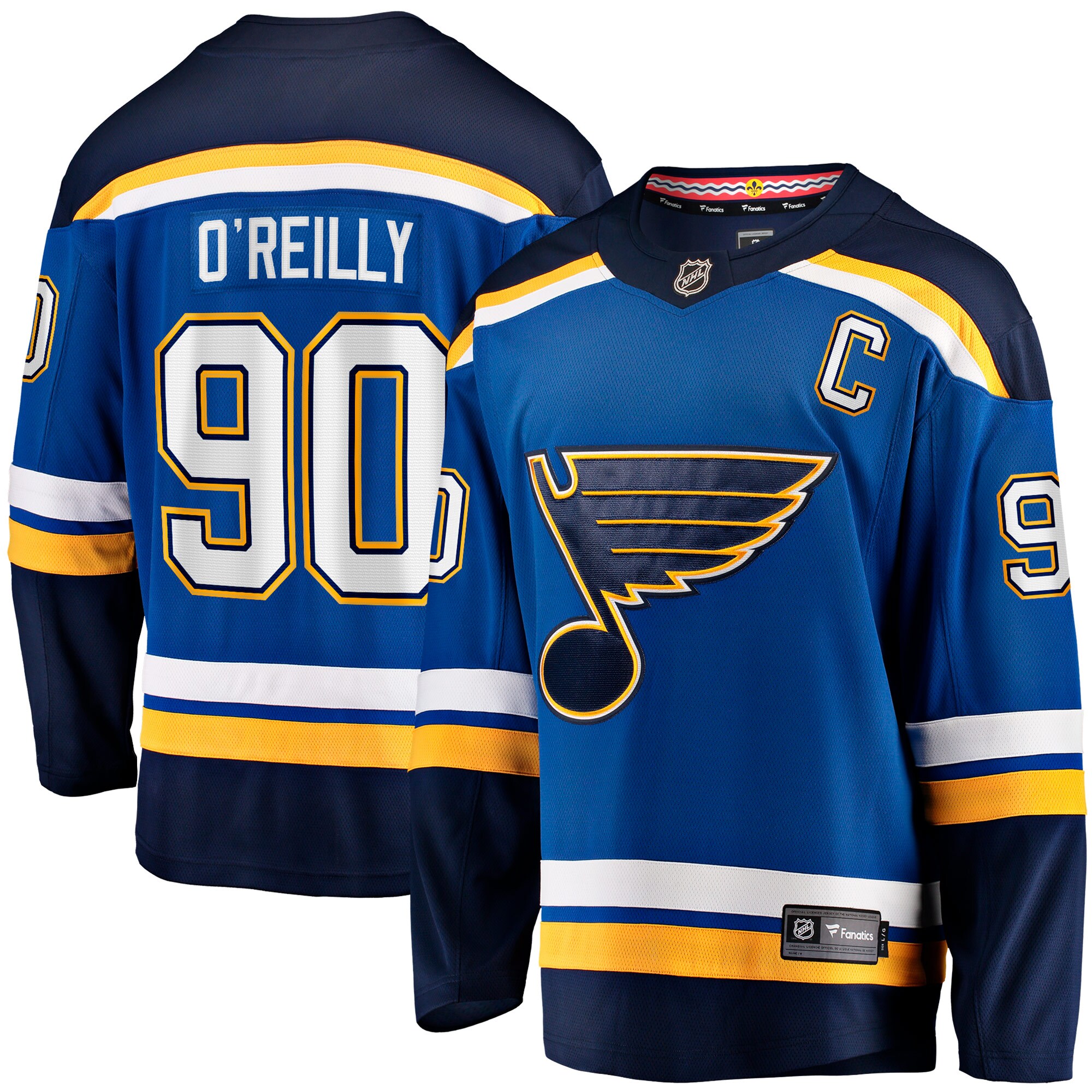 Ryan O’Reilly St. Louis Blues Fanatics Home Captain Premier Breakaway   Jersey – Blue