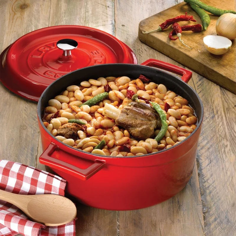 Lava Enameled Cast Iron Dutch Oven 7 Qt. Round with Trendy Lid